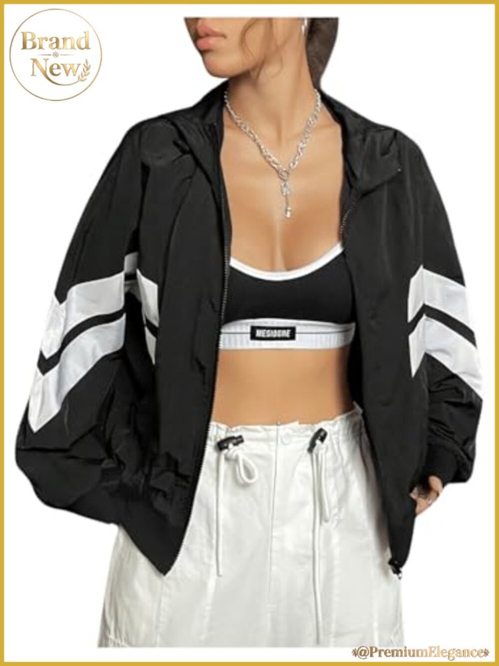 Women's Windbreaker Jacket Zip Up Hooded Lightweight Outdoor Running